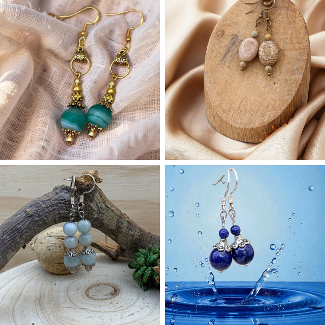 BOUCLES D'OREILLES EN PIERRES NATURELLES