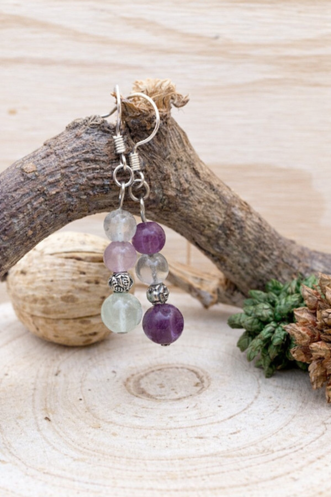 Boucles d'oreilles Fluorite