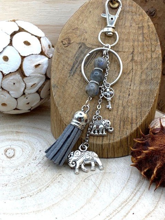 Porte-clés Labradorite grise