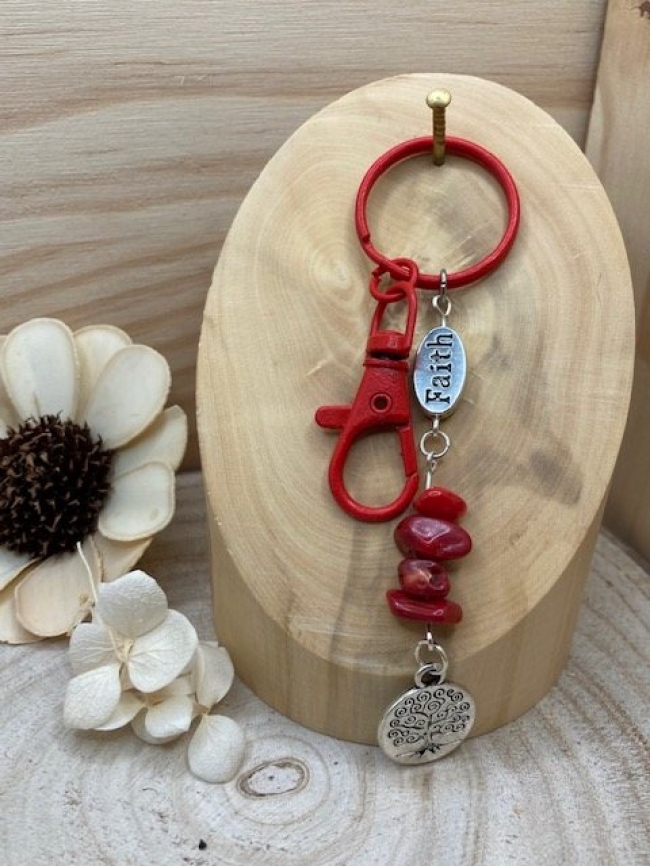 Porte-clés Chips de Corail rouge