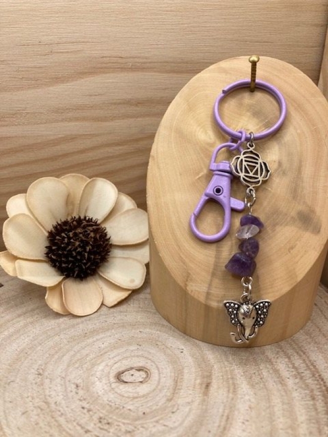 Porte-clés Chips d'Améthyste