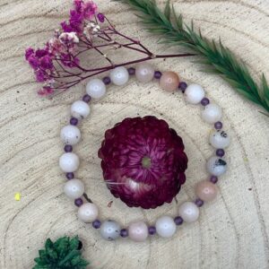 Jaspe Fleur de cerisier et Améthyste