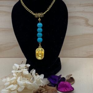 Pendentif Howlite bleue style Western